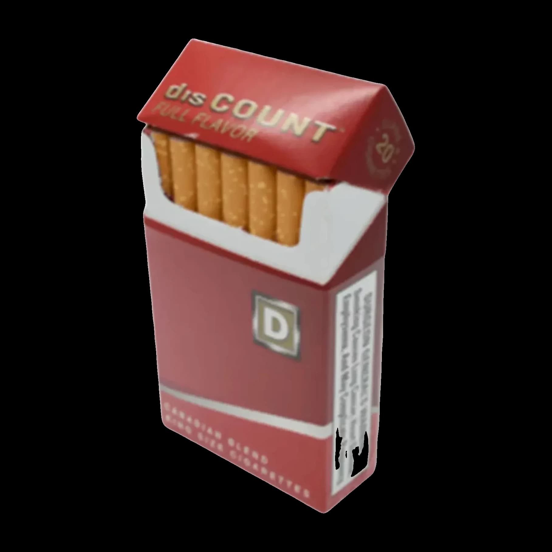 Open pack of disCOUNT Full Flavour cigarettes