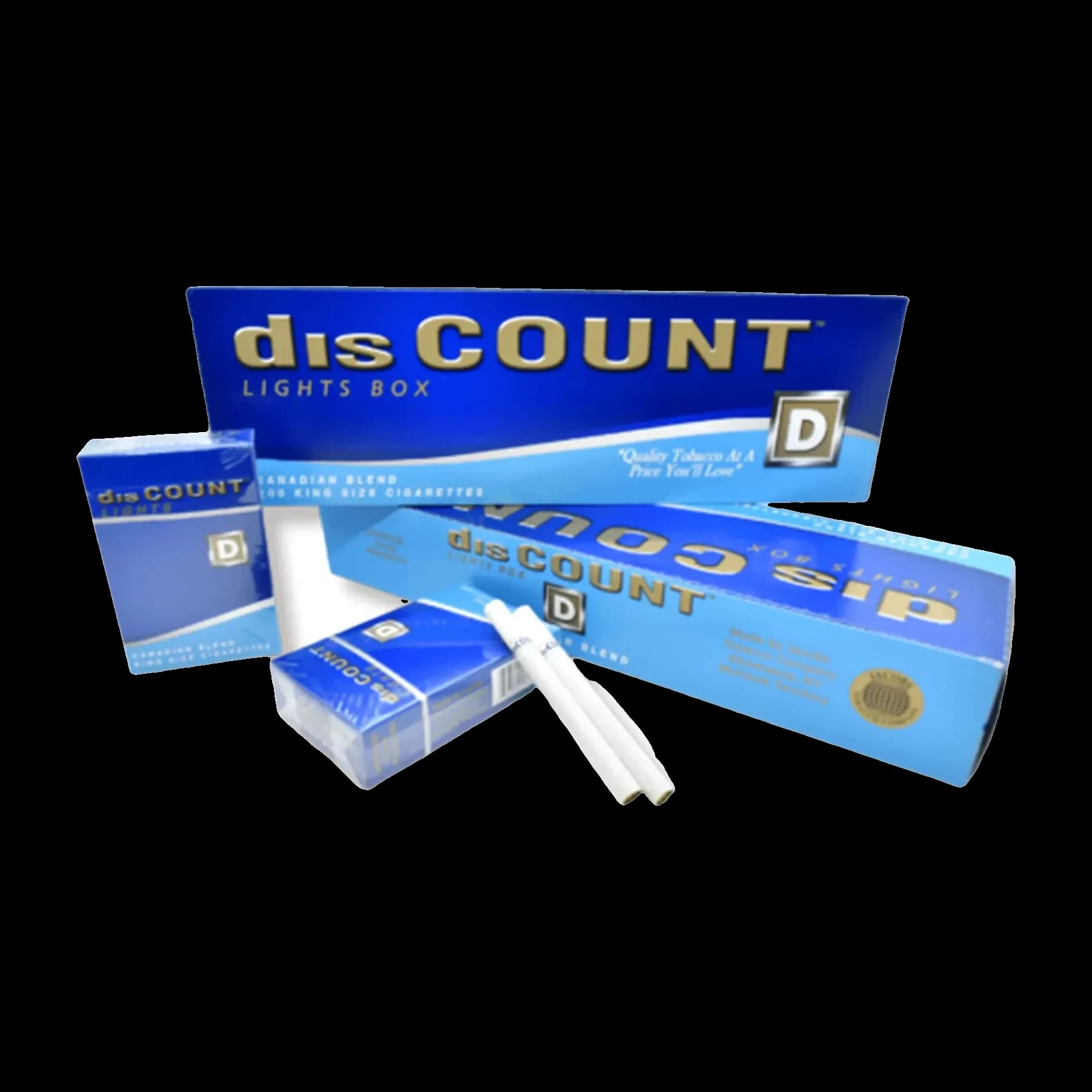 Carton and pack of disCOUNT Lights cigarettes