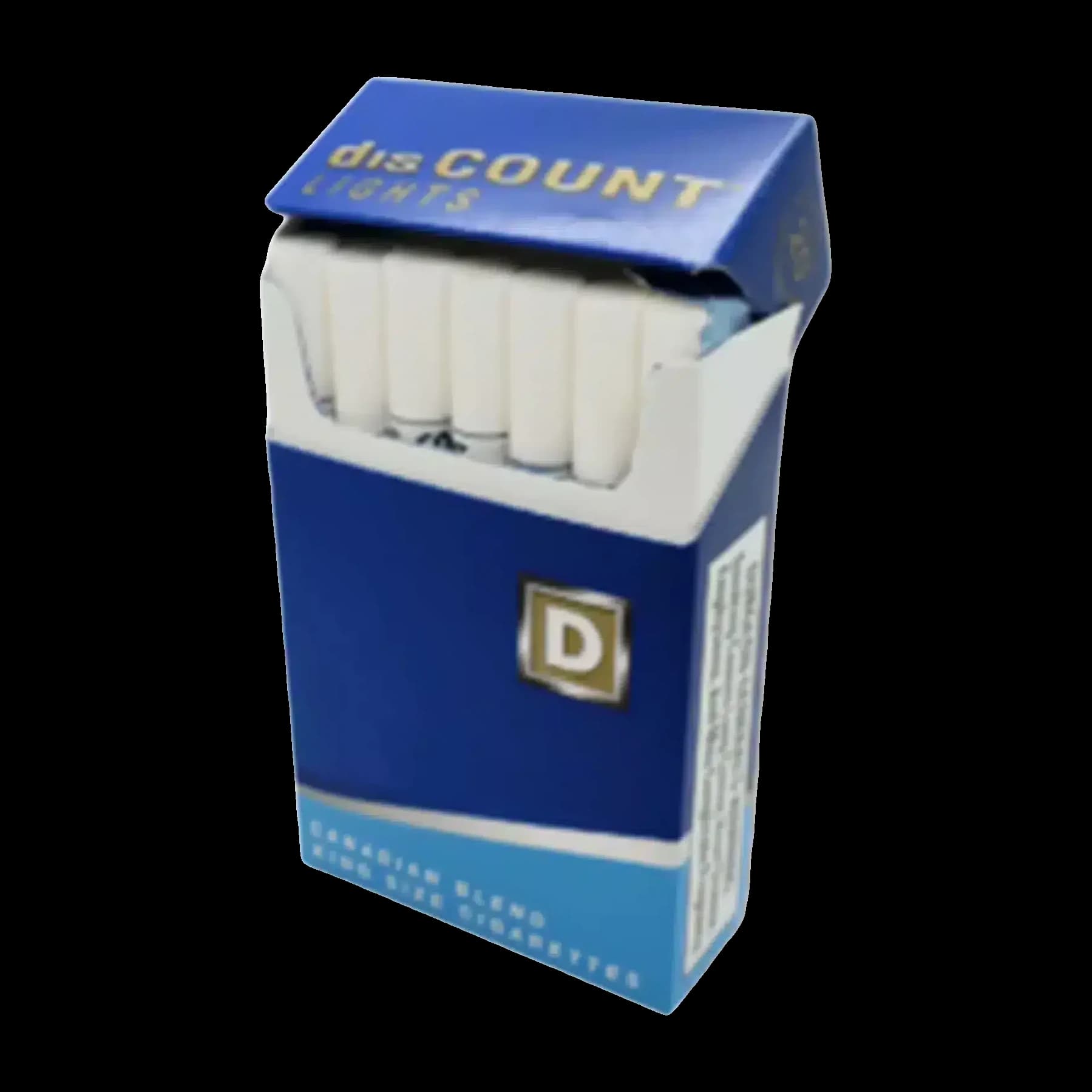 Open pack of disCOUNT Lights cigarettes