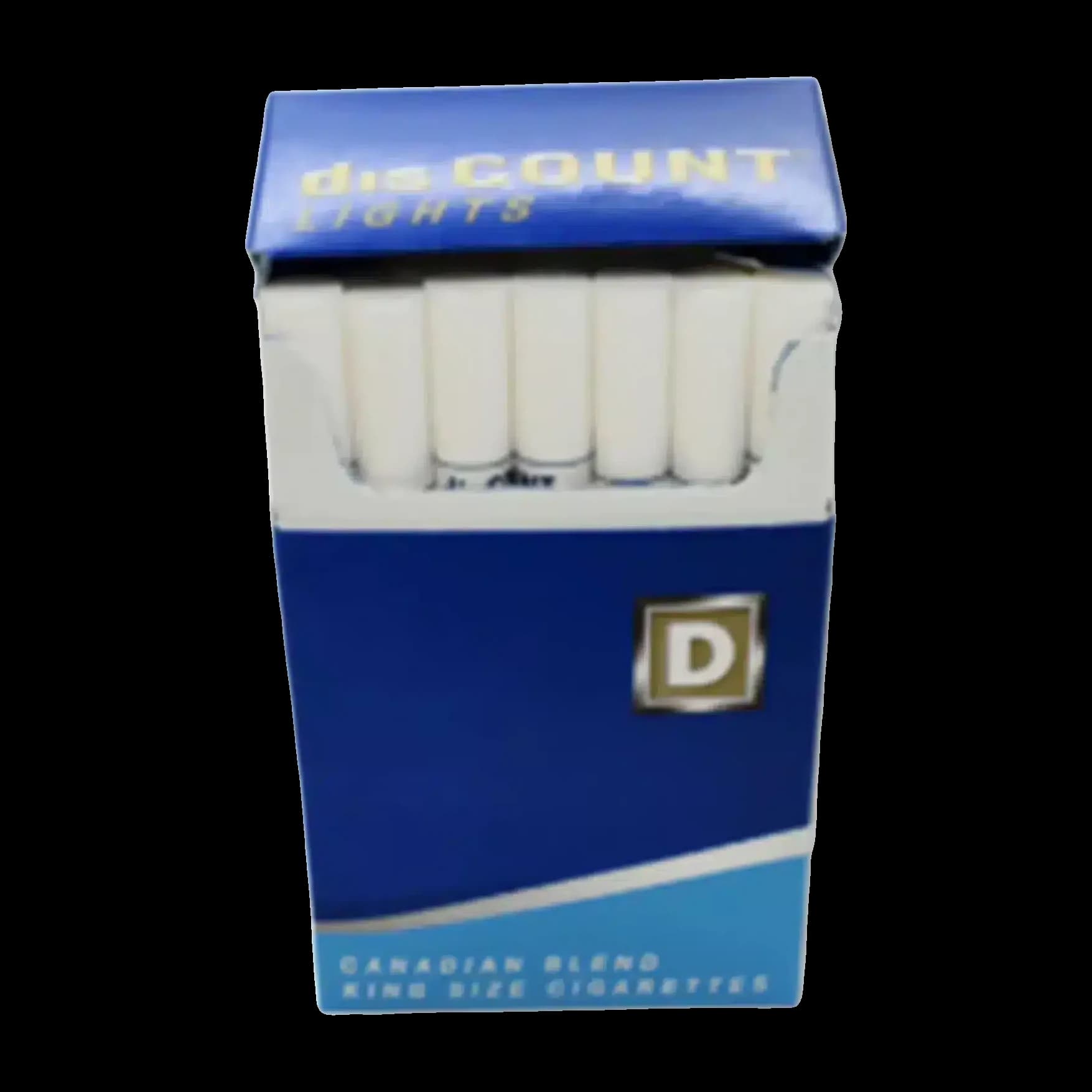 Open pack of disCOUNT Lights cigarettes