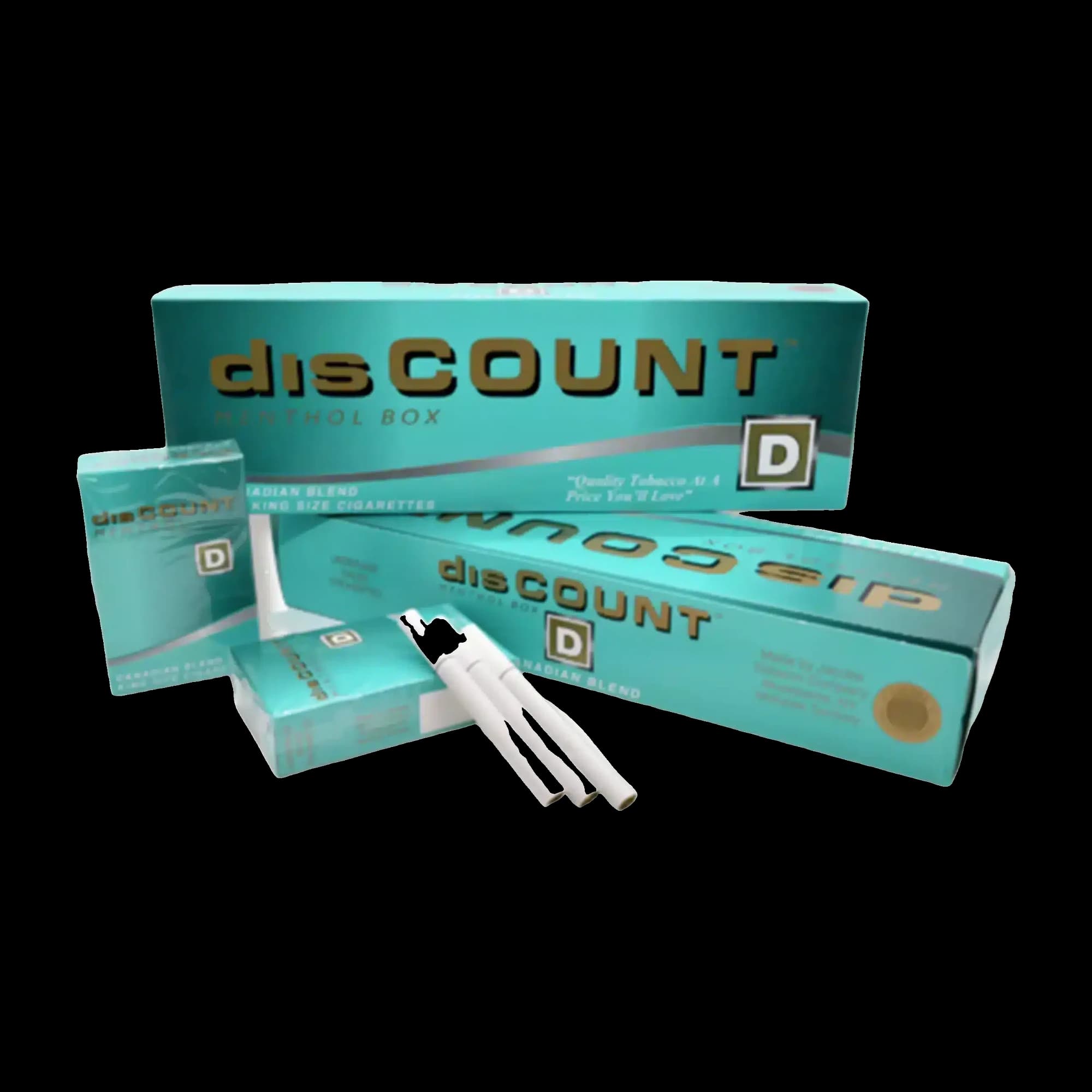 Carton and pack of DisCount Menthol cigarettes