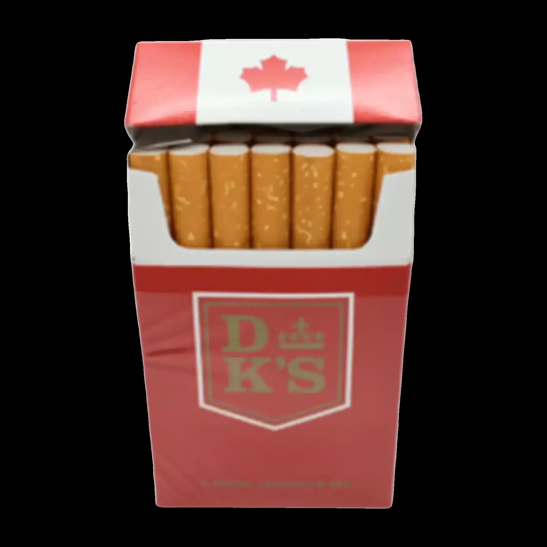 Open pack of DK's Full Flavour cigarettes