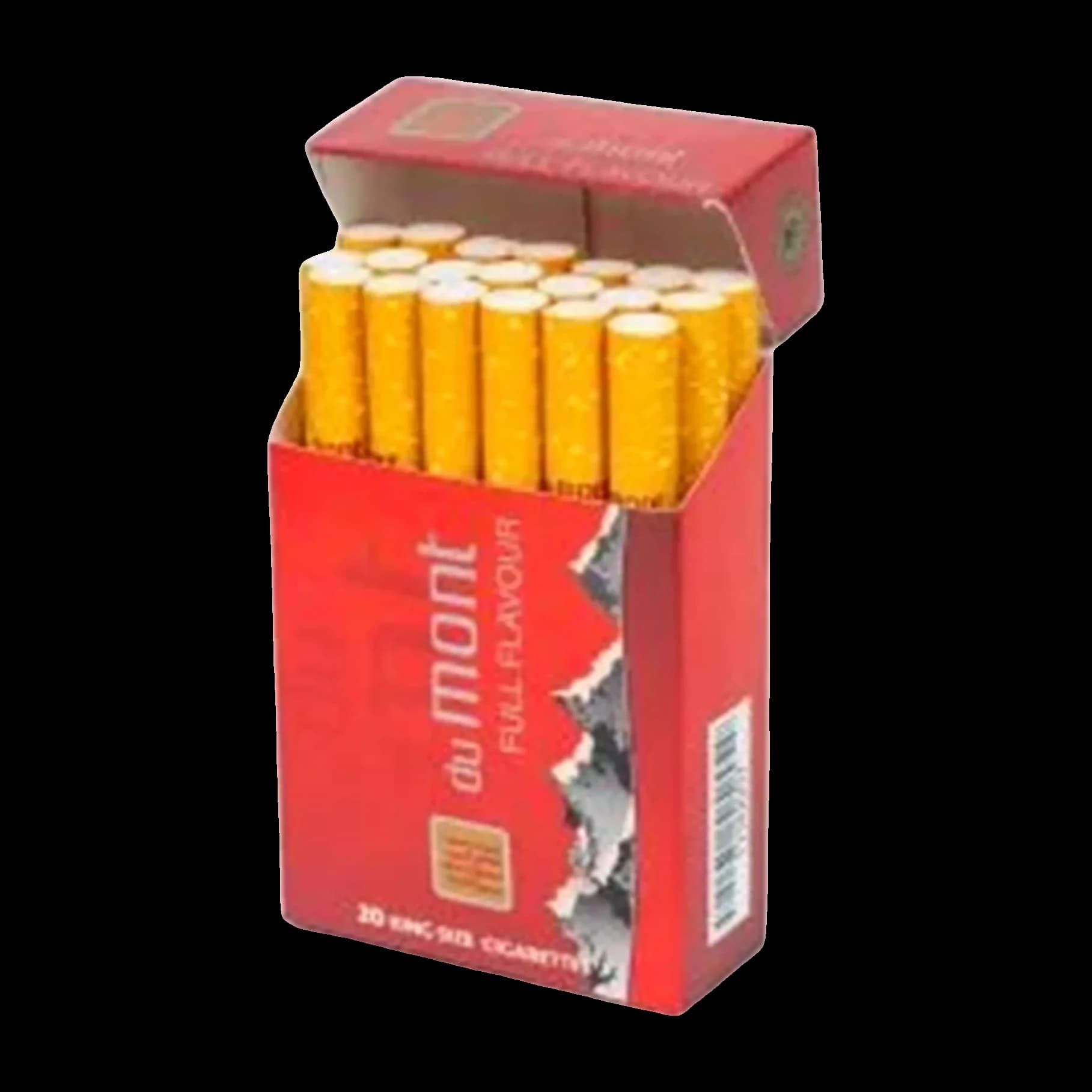 Open pack of duMont Full cigarettes