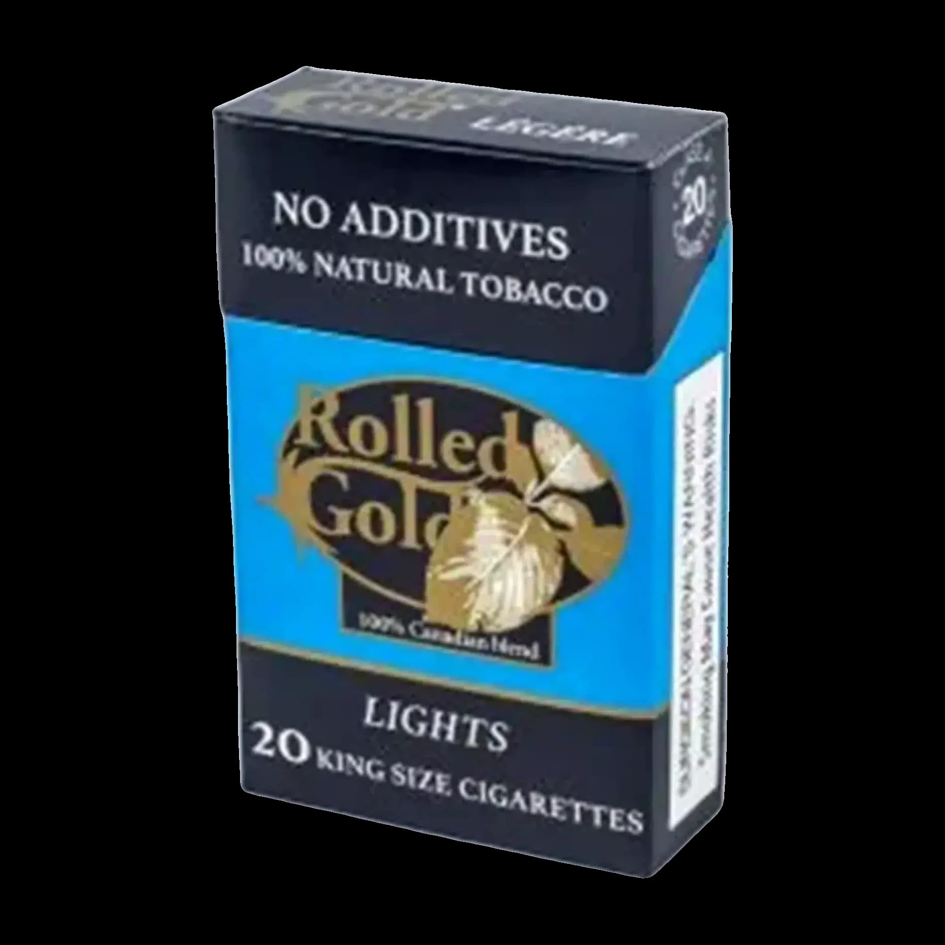 Pack of Rolled Gold Lights cigarettes