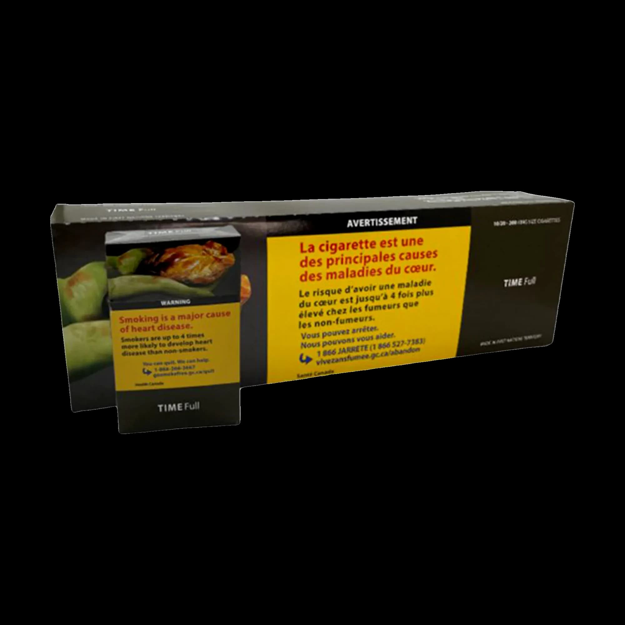 Carton and pack of Time Full cigarettes